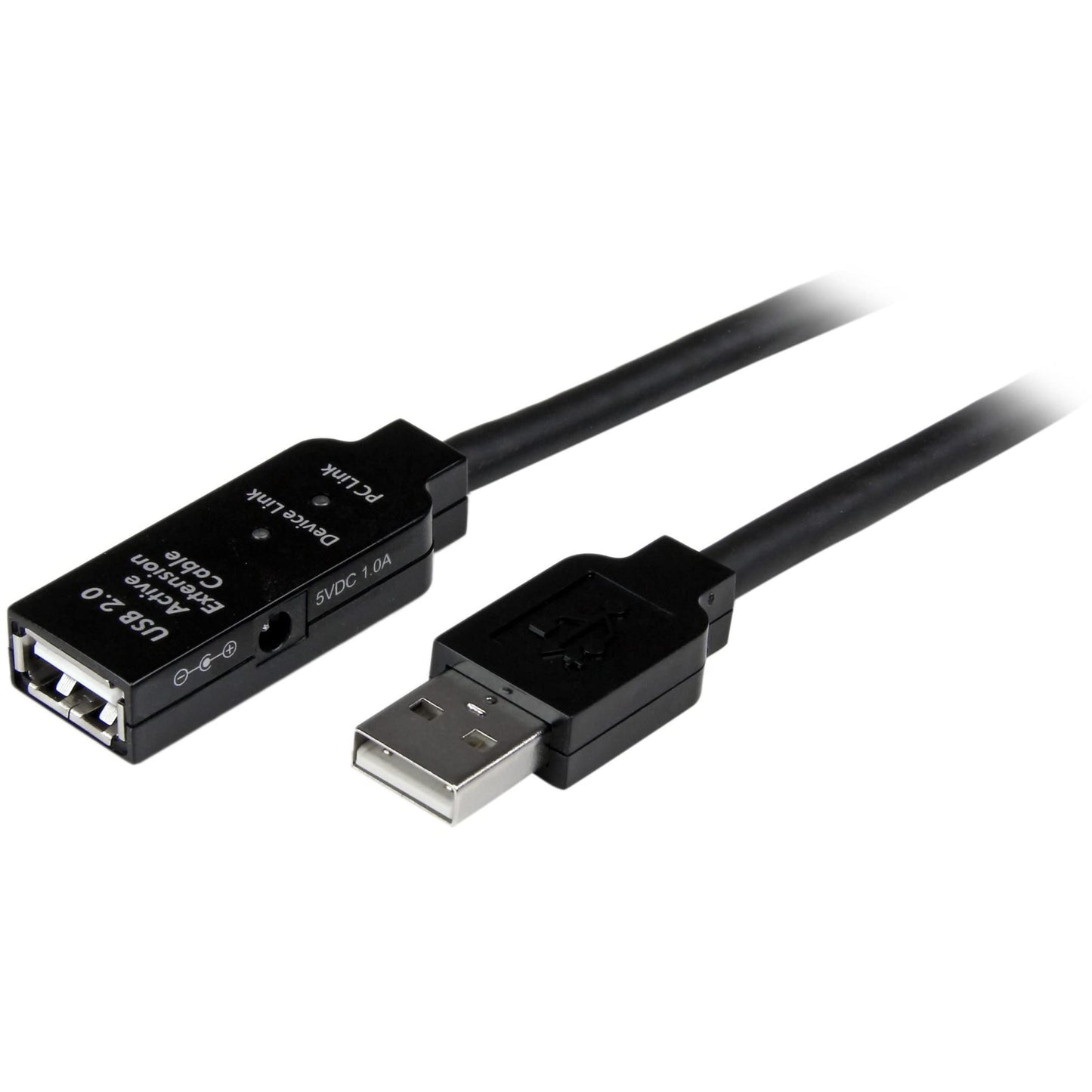 StarTech.com 5m USB 2.0 Active Extension Cable M/F - 5 meter USB A Male to USB A Female USB 2.0 Repeater / Extender Cable - Black - 15ft, TAA