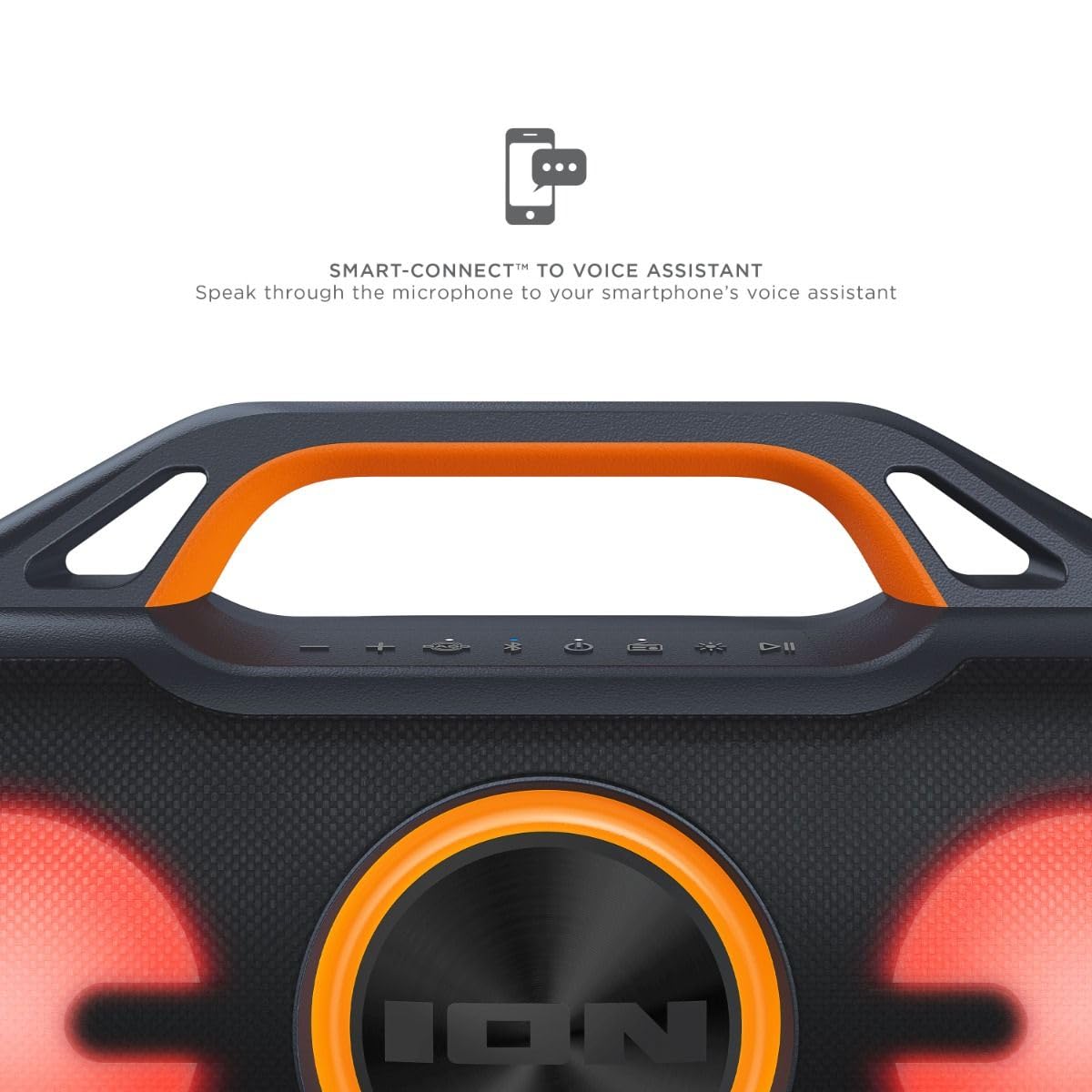 ION AquaSport Max Waterproof 60W Portable Bluetooth Party Speaker with Lights, Battery, Built-in Microphone, Radio and AUX Input (Renewed)