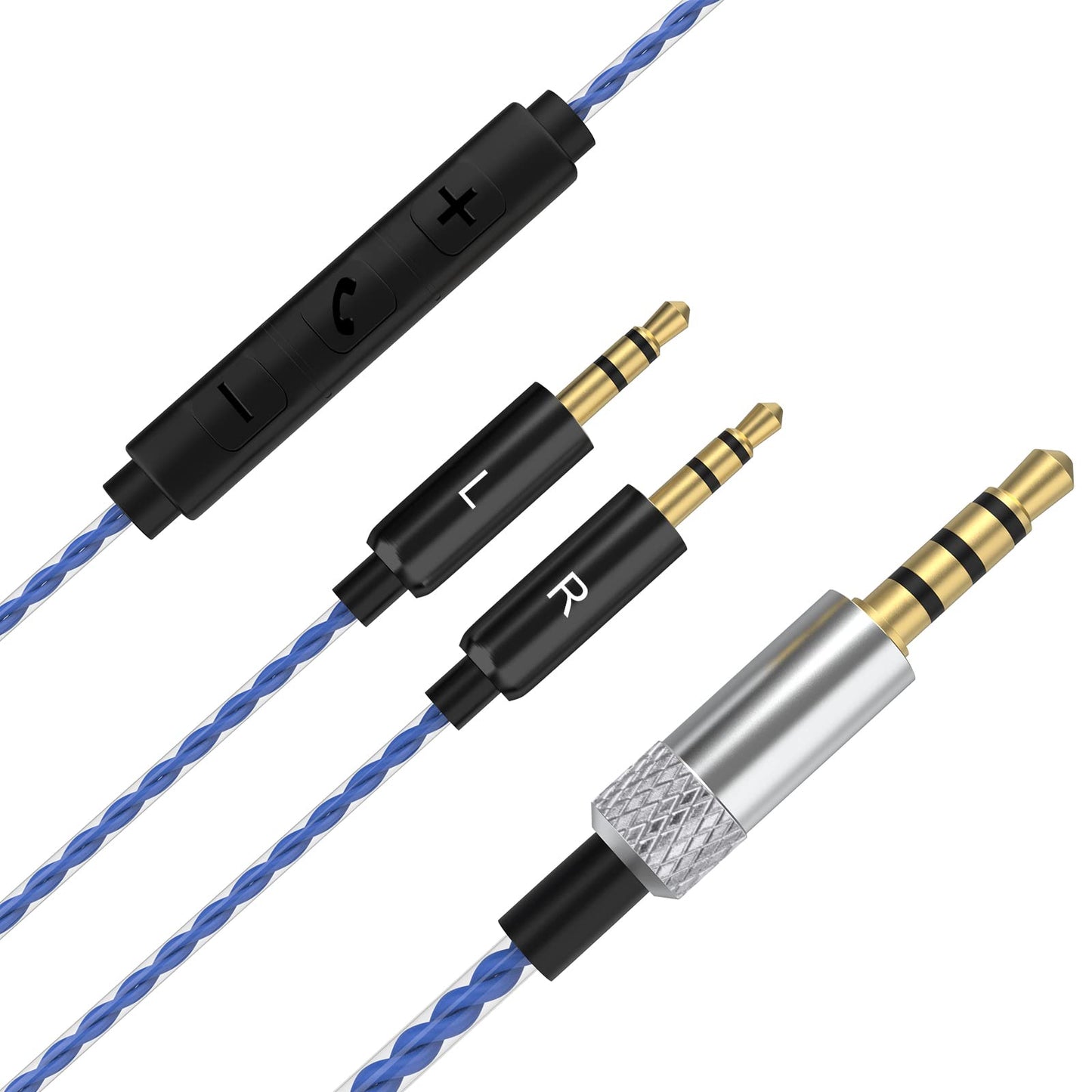 Sol Republic Replacement Cable with Mic Compatible with Sol Republic Master Tracks HD, HD2, V8, V10, V12, Sol Republic X3 Headphone, for iPhone…