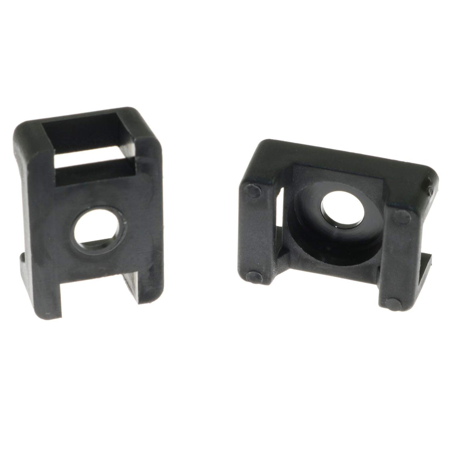 DGZZI Cable Tie Mount 100PCS 23 x 16 x 9mm Screw Type Saddle Shape Cradle Mounts Bases Clips Cable Holder Black