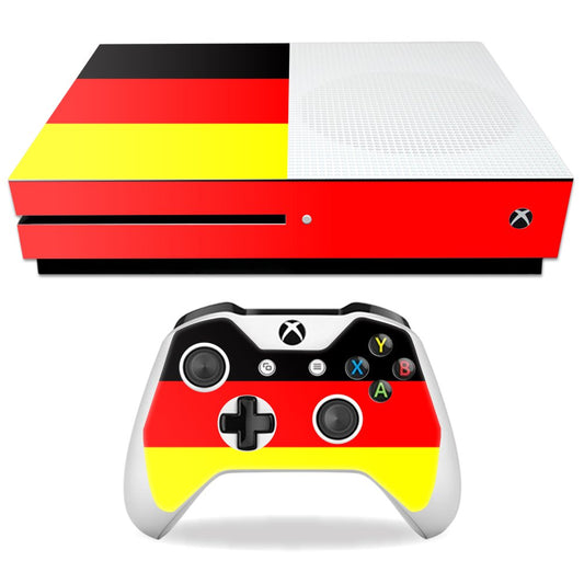 MightySkins Skin Compatible with Microsoft Xbox One S - German Flag | Protective, Durable, and Unique Vinyl Decal wrap Cover | Easy to Apply, Remove