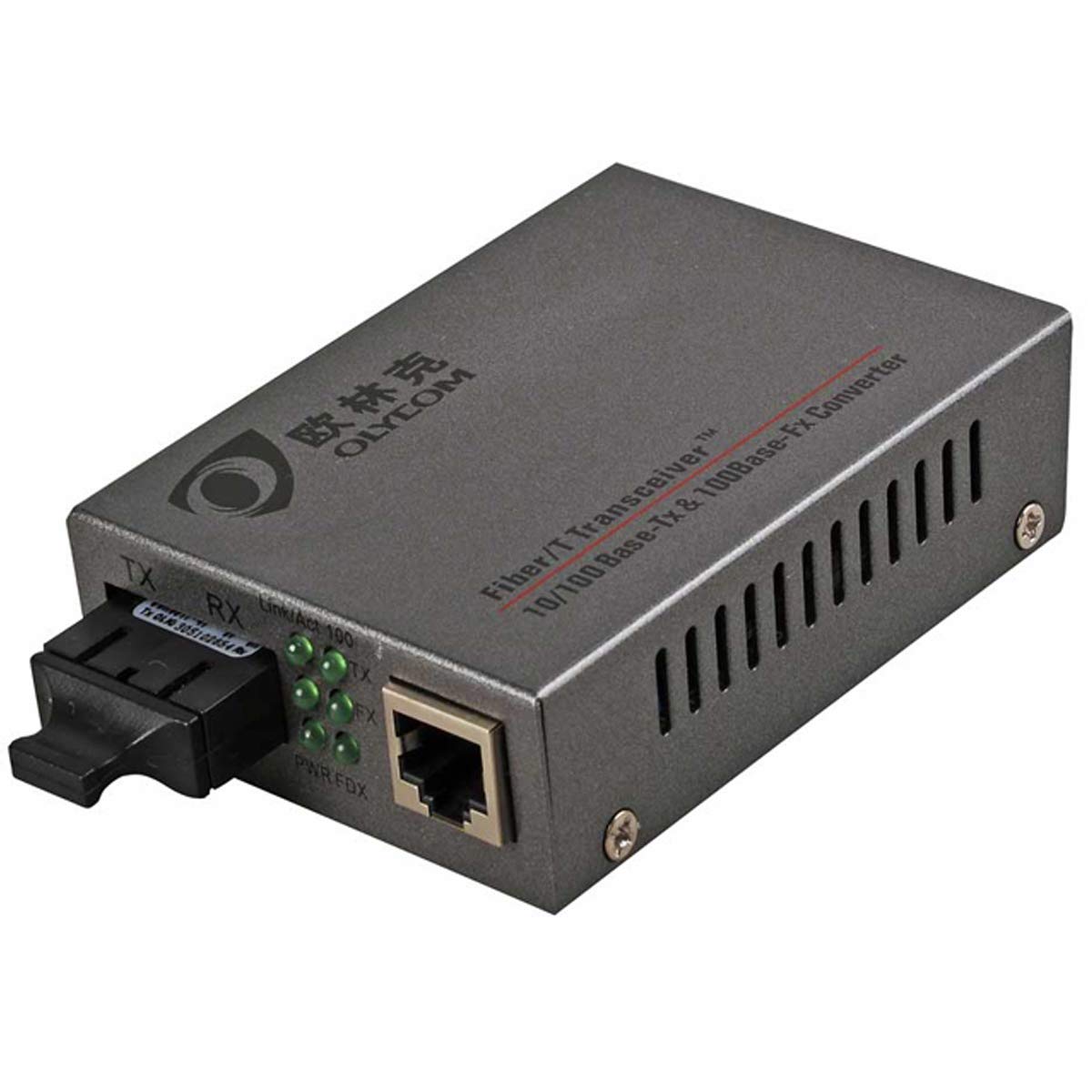 Fast Ethernet Fiber SC to Copper Media Converter Single Mode Duplex Optic to RJ45 Transceiver 40Km