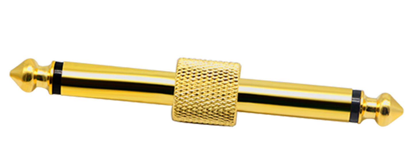 zdyCGTime 2-Pole 6.35mm 1/4" Audio Mono Male to Male Pedal Coupler Guitar Effects Pedal to Pedal Connector (Gold-2 Pack)(2-Pole)