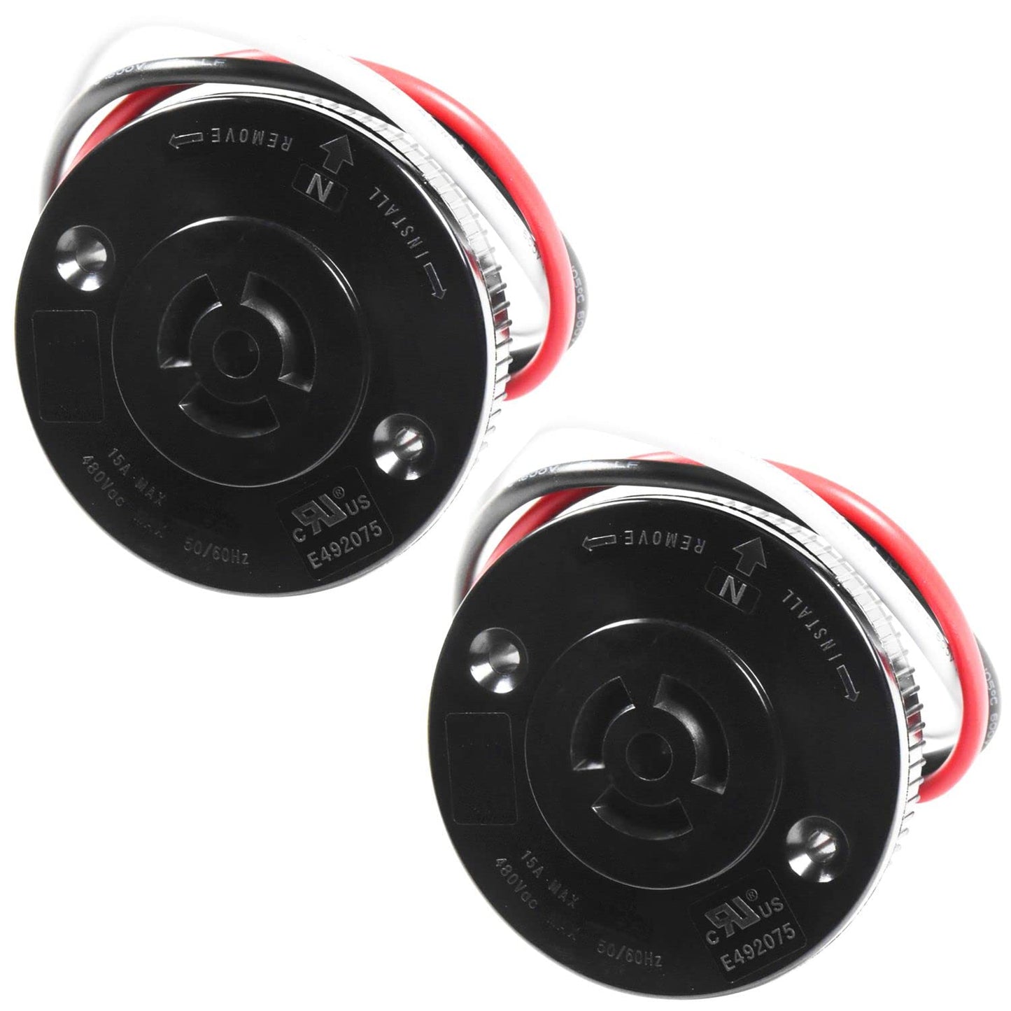 HQRP 2-Pack Photocell Sensor 3-pin Receptacle Switch Socket - Dusk to Dawn Outdoor Plug Base Twist Lock for LED Flood, Outdoor, Garden, Street Lights