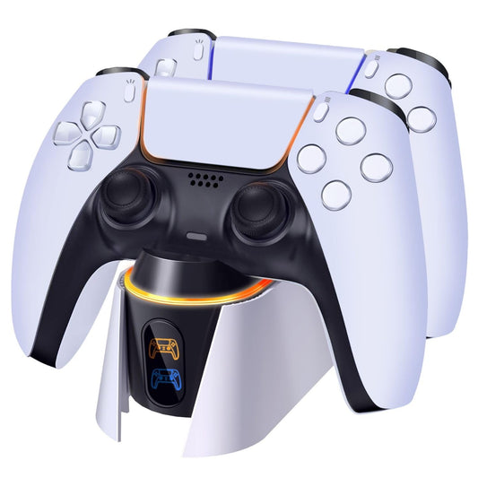 TNP Dual Charging Station for PS5 - Wireless Charging Dock with LED Indicator - Fast Charger Stand for PlayStation 5 DualSense Controller with Type-C