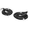 iMBAPrice (Pack of 2) Black Coiled Telephone Phone Handset Cable Cord, Coiled Length 3 to 12 feet Uncoiled (Value Pack)