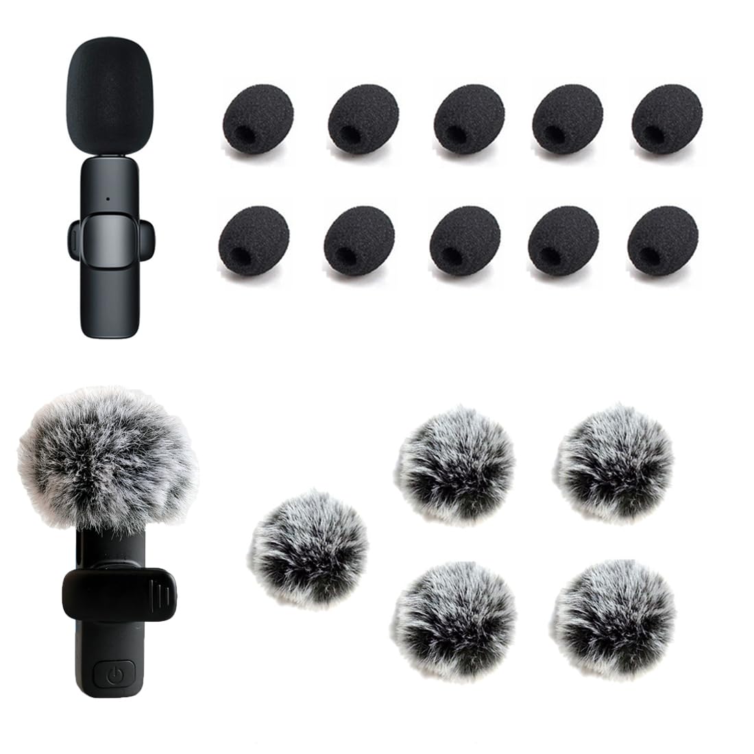 ZRAMO5 Packs Professional Furry Outdoor Wireless Lavalier Microphone Wind Screen Furry Muffs Diameter 4-8mm Fits Most Lapel Clip Lav Windscreen