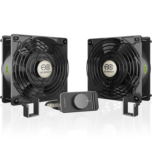 AC Infinity AXIAL S1238D, Dual 120mm Muffin Fan with Speed Controller.