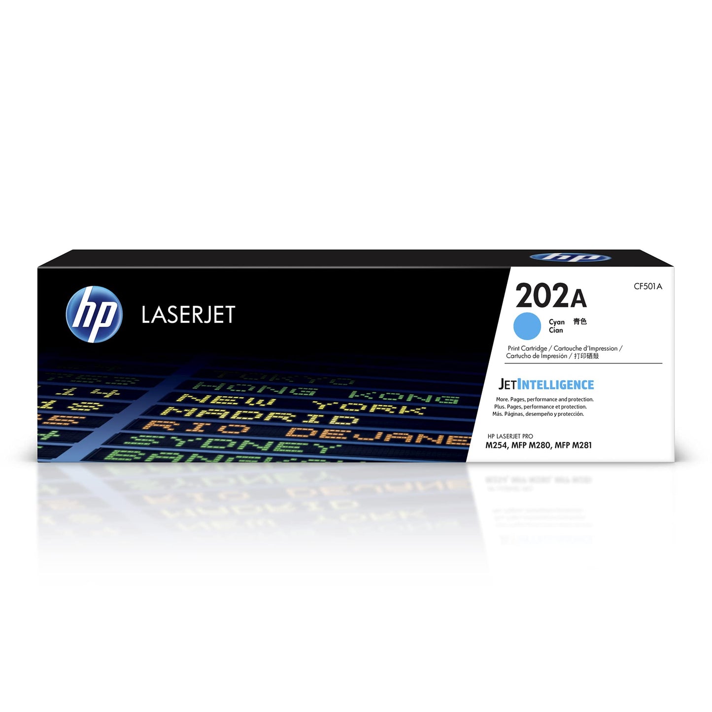 HP 202A Cyan Toner Cartridge Printers | Works with Color LaserJet Pro M254; Color LaserJet Pro MFP M281 Series | CF501A