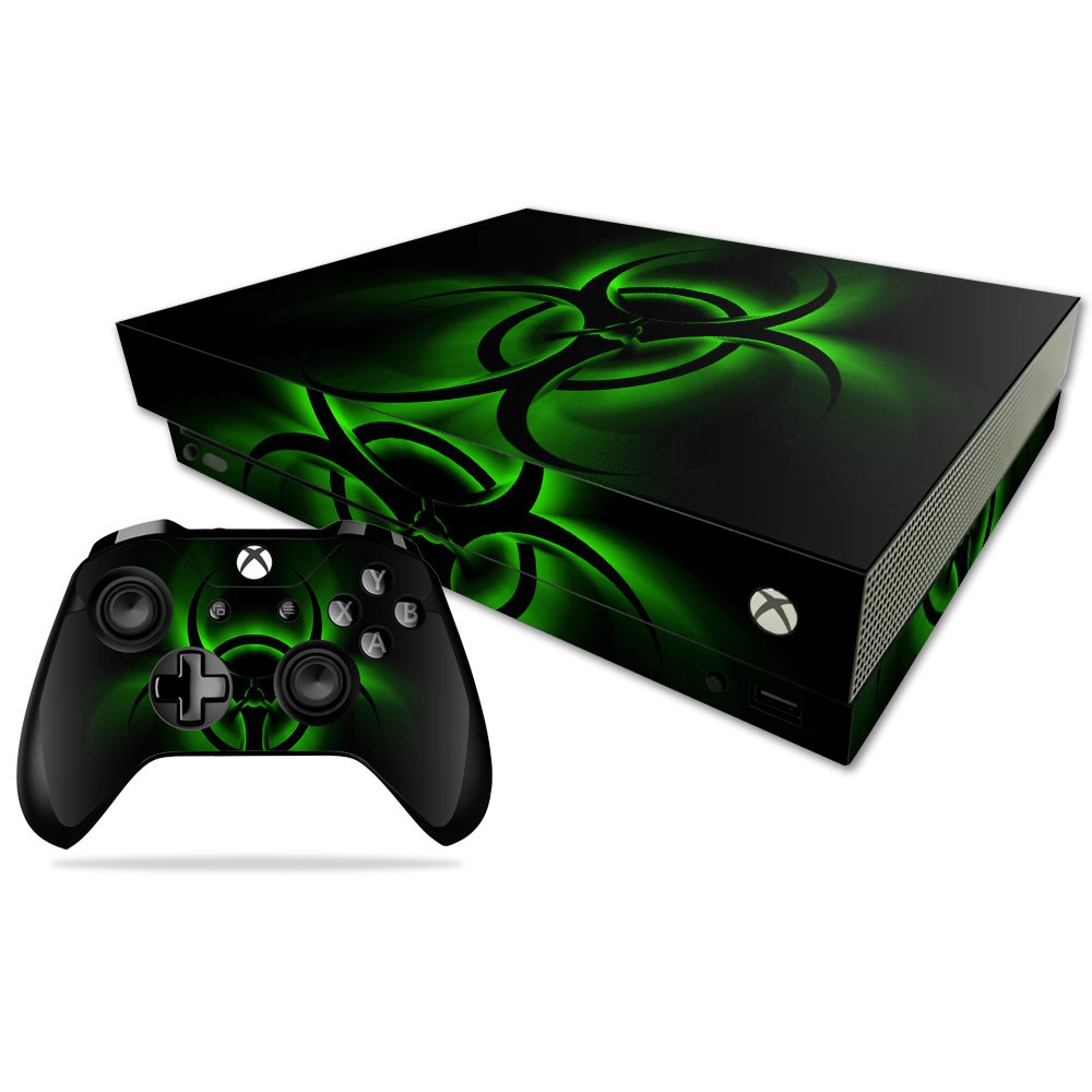 MightySkins Skin Compatible with Microsoft Xbox One X - Bio Glare | Protective, Durable, and Unique Vinyl Decal wrap Cover | Easy to Apply, Remove