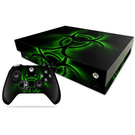 MightySkins Skin Compatible with Microsoft Xbox One X - Bio Glare | Protective, Durable, and Unique Vinyl Decal wrap Cover | Easy to Apply, Remove