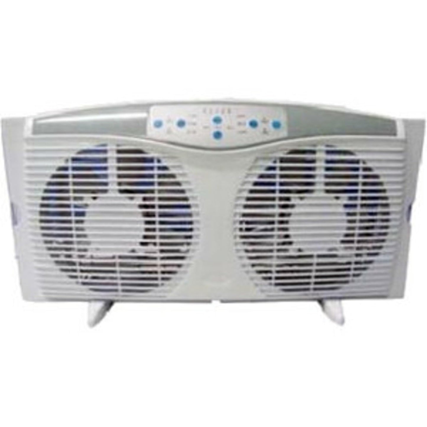 Optimus F-5286 8-Inch Reversible Twin Window Fan with Thermostat and LED, White