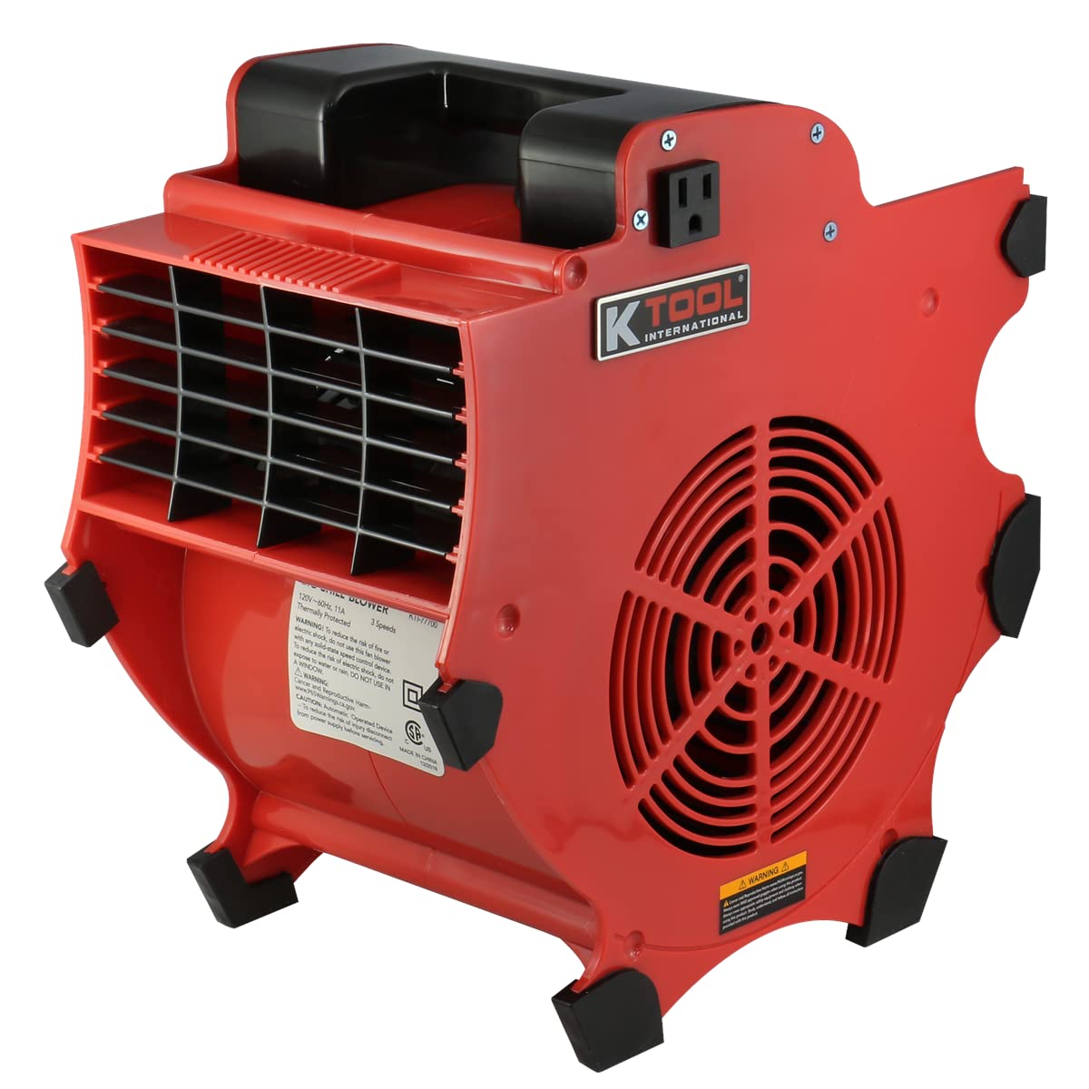 K Tool International 77700 Big Chill Workforce Blower Floor Fan, 1200 CFM, 3 Speed Motor, Overload Protection, Impact Resistant ABS, 300 Watt