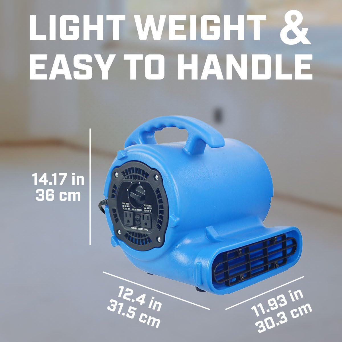 BLOTEK 1/2hp 2800CFM Speed Air Mover Carpet Dryer Floor Fan Cooling Fan - Industrial Heavy Duty Abanico de Piso Blower Fan with High Power