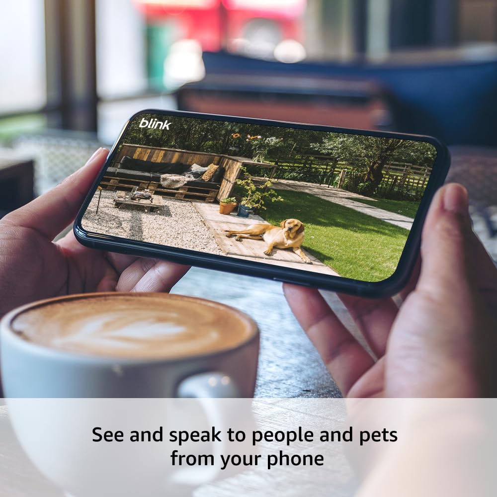 Blink Outdoor 4 - Wireless smart security camera, two-year battery life, 1080p HD day and infrared night live view, two-way talk. Sync Module Core