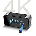 Wireless 4K Full HD Security Mini Camera, 3-in-1 Nanny Cam with Alarm Clock & Bluetooth Speaker, Clear Night Vision & Motion Detection Alarm, APP
