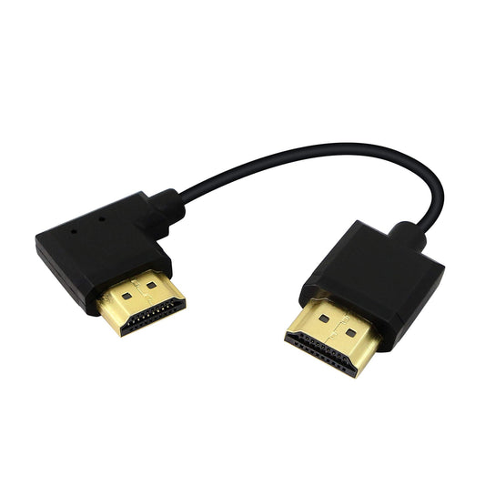 PNGKNYOCN 15CM HDMI Male to Male Short Cable, 90 Degree Leftward Angle High Speed HDMI 2.0 Adapter Connector Cable Support 4k@60HZ, for Raspberry Pi