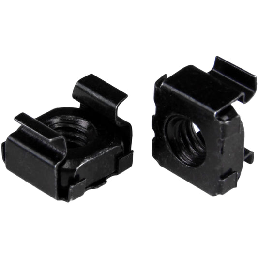 StarTech 50-Pack M5 Square Hole Cage Nuts & Tool, Black Steel, 19in, TAA