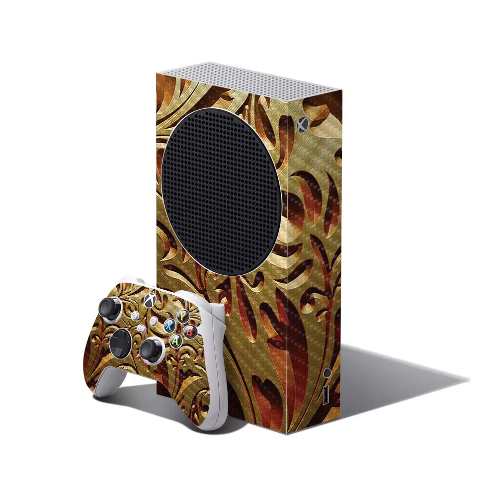 Mighty Skins Carbon Fiber Skin Compatible with Xbox Series S Bundle - Mosaic Gold | Protective, Durable Textured Carbon Fiber Finish | Easy to Apply