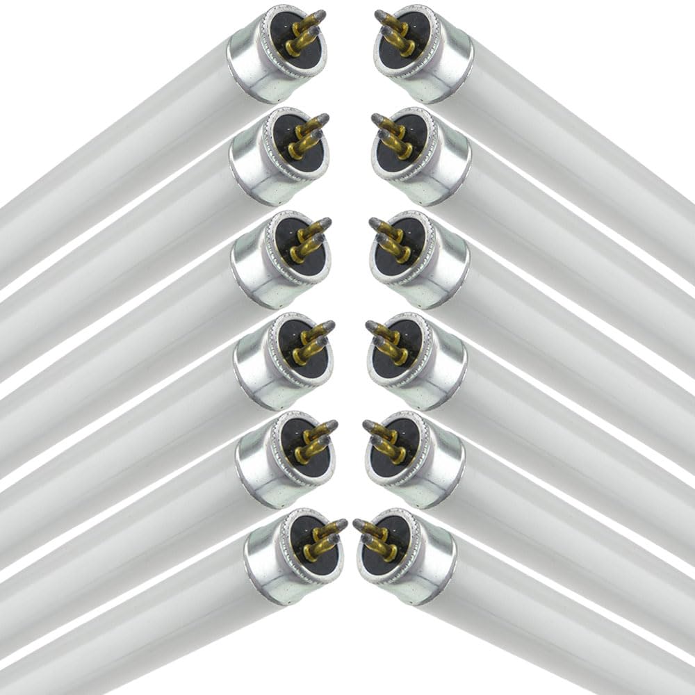 Industrial Performance Replacement for F8T5/CW, 8 Watt, T5 Fluorescent Tube Light Bulb (12 Pack)