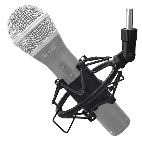 Microphone Shock Mount Mic Holder For Samson Q2U SM58 ATR2100-USB Behringer Xm8500, Mic Clip Holder Mount for Diameter 28mm-32mm Dynamic Microphone