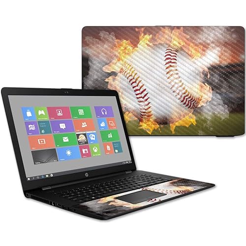 MightySkins Carbon Fiber Skin for HP 17T Laptop 17.3" (2017) - Fastball | Protective, Durable Textured Carbon Fiber Finish | Easy to Apply, Remove…