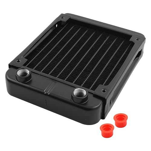 uxcell Aluminum Computer CPU 10 Pipes Water Cooling Heat Exchanger Radiator 120mm Black