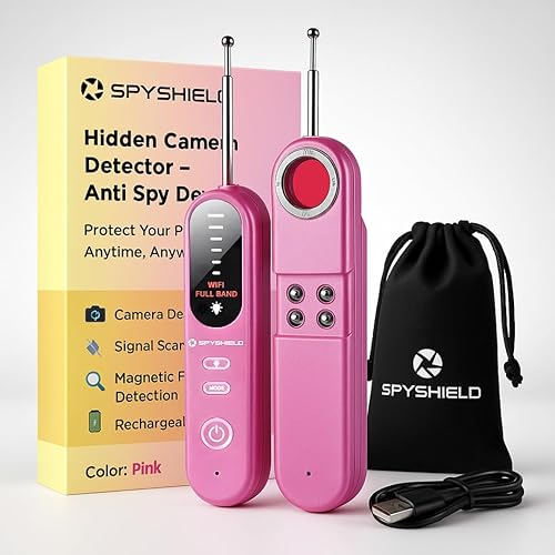 SpyShield Hidden Camera Detector & RF Bug Detector - Anti-Spy Wireless Signal Scanner for Travel, Hotel & Home, GPS Tracker Detection Tool for Car