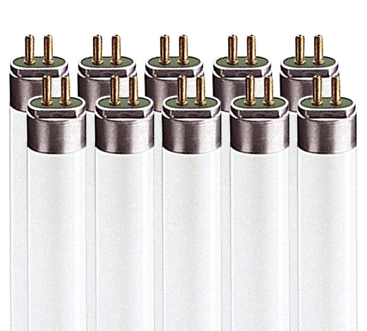 LUXRITE LR20765 (10-Pack) 54-Watt 4 FT T5 High Output Fluorescent Tube Light Bulb, Daylight 6500K, 4200 Lumens, G5 Mini Bi-Pin Base