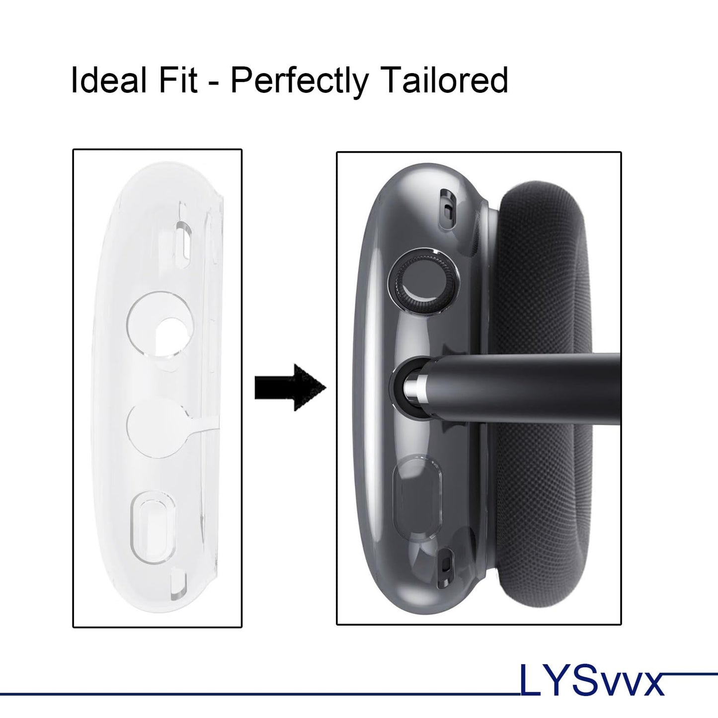 Case Cover for AirPods Max Headphones - Transparent Soft TPU Cover with Anti-Scratch Protection, Specifically Designed for Apple AirPods Max