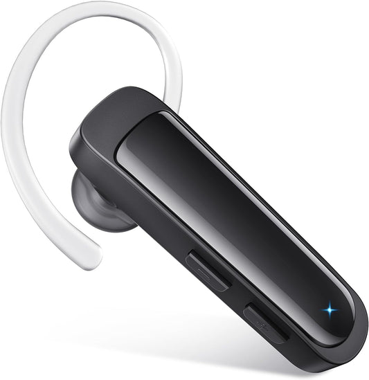 Bluetooth Headset Wireless Earpiece HD Hands Free Headphones with Microphone Lightweight Single Ear Earphones with Mute for iPhone Samsung Android