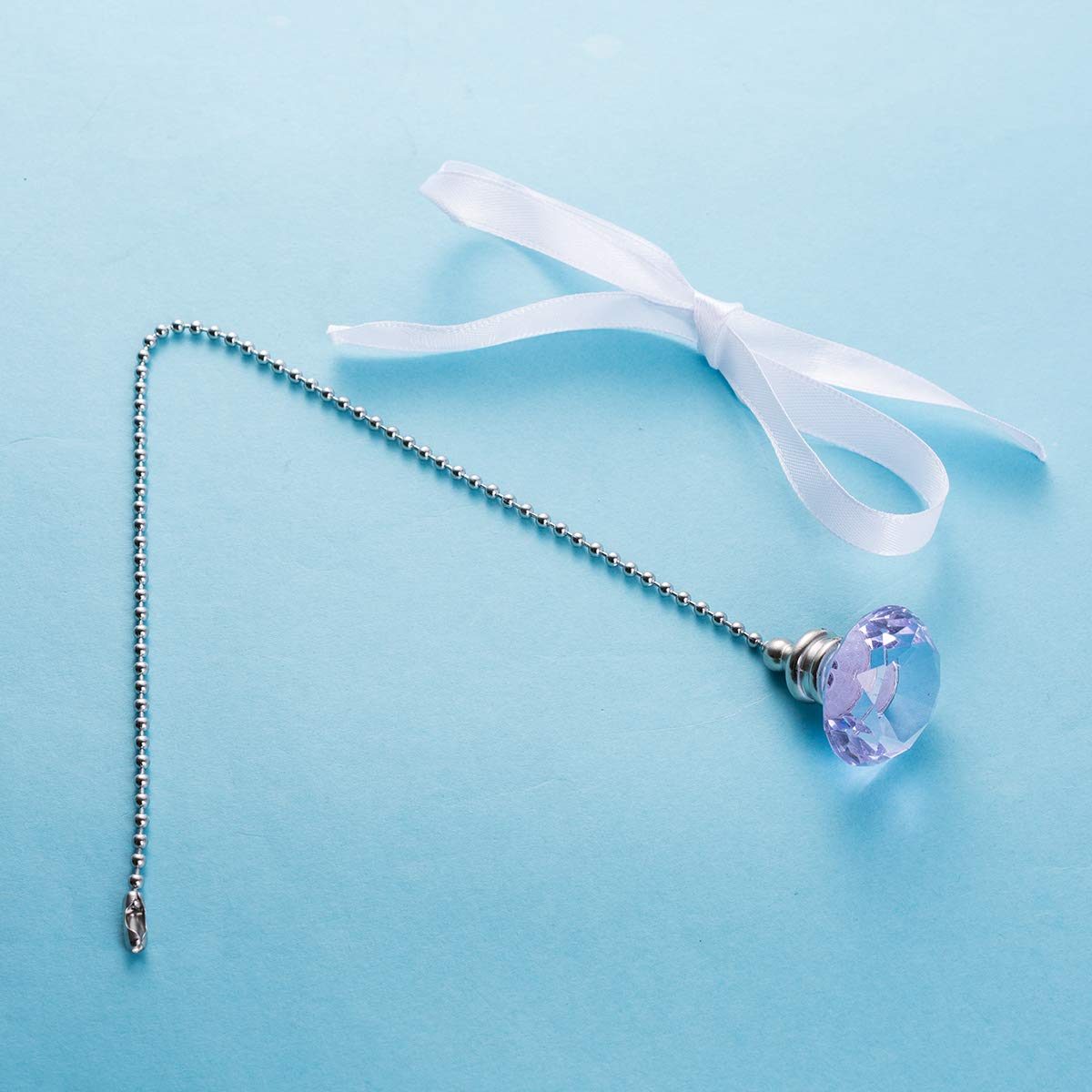 Ceiling Fan Pull Chain Set - 2 pieces Purple Diamond Fan Pull Chains 20 Inch Ceiling Fan Chain Extender with Chain Connector Home Wedding Decor
