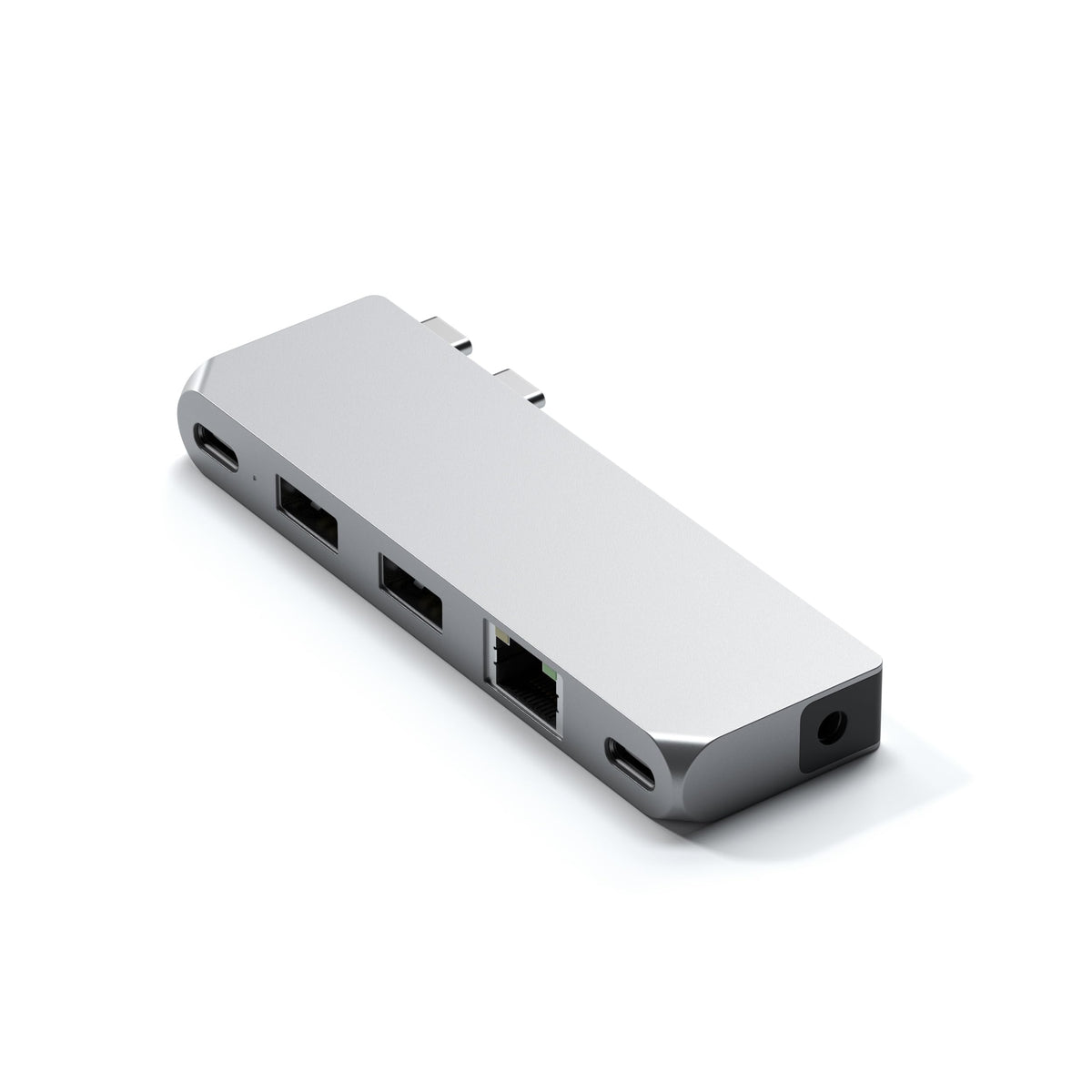 Satechi Pro Hub Mini USB-C Multiport Adapter, USB4 Port, Ethernet, Silver