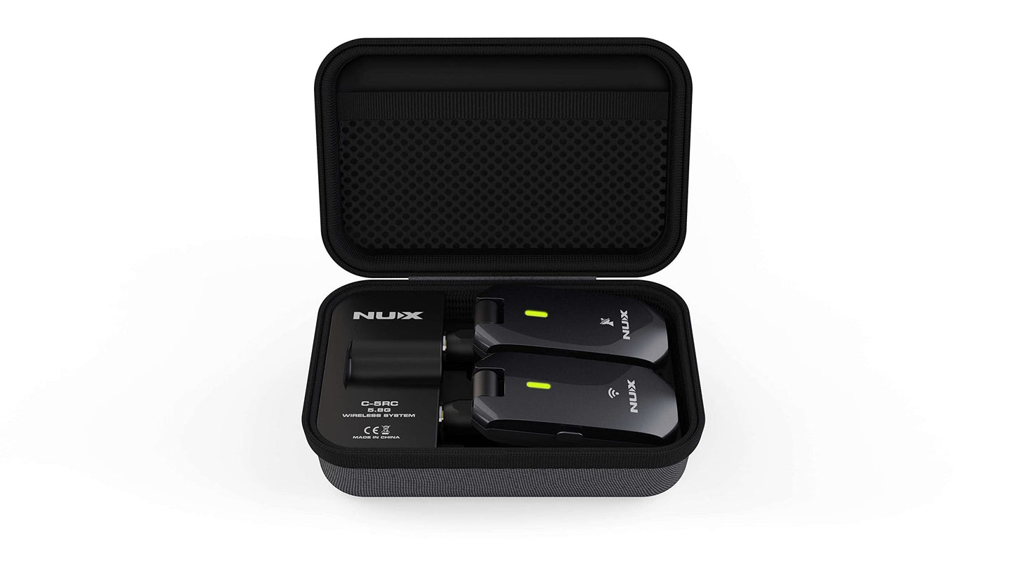 Tonebird NUX C-5RC Wireless Guitar System 5.8GHz Transmitter and Receiver Auto Match, Charging Case Patch Cable, Polish, Tool Bundle