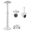 V-FiabilidadI-Shaped Telescopic Security Camera Mount Bracket - Adjustable 11.8-23.6 Inches, Universal Ceiling/Wall Mount for Dome CCTV/IP Cameras