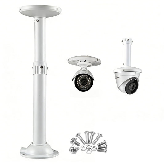 V-FiabilidadI-Shaped Telescopic Security Camera Mount Bracket - Adjustable 11.8-23.6 Inches, Universal Ceiling/Wall Mount for Dome CCTV/IP Cameras