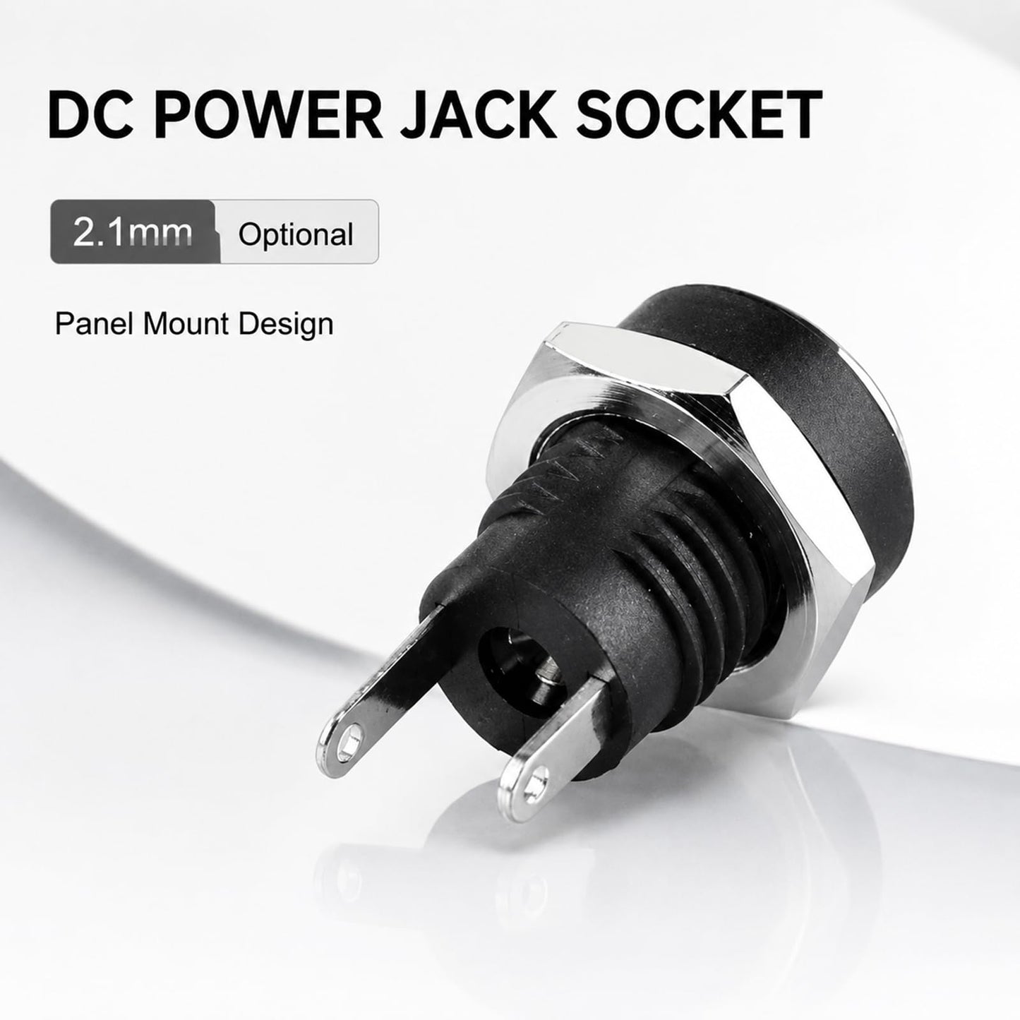 DIYhz 10 Pack 5.5mm x 2.1mm DC Power Jack, 24V 4A 2 Pin Panel Mount Socket for Router CCTV LED Strip Small Electronics