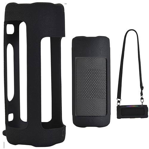 Ferbao Silicone Case for JBL Grip,Protective Case Cover for JBL Grip,with Shoulder Strap (Black)