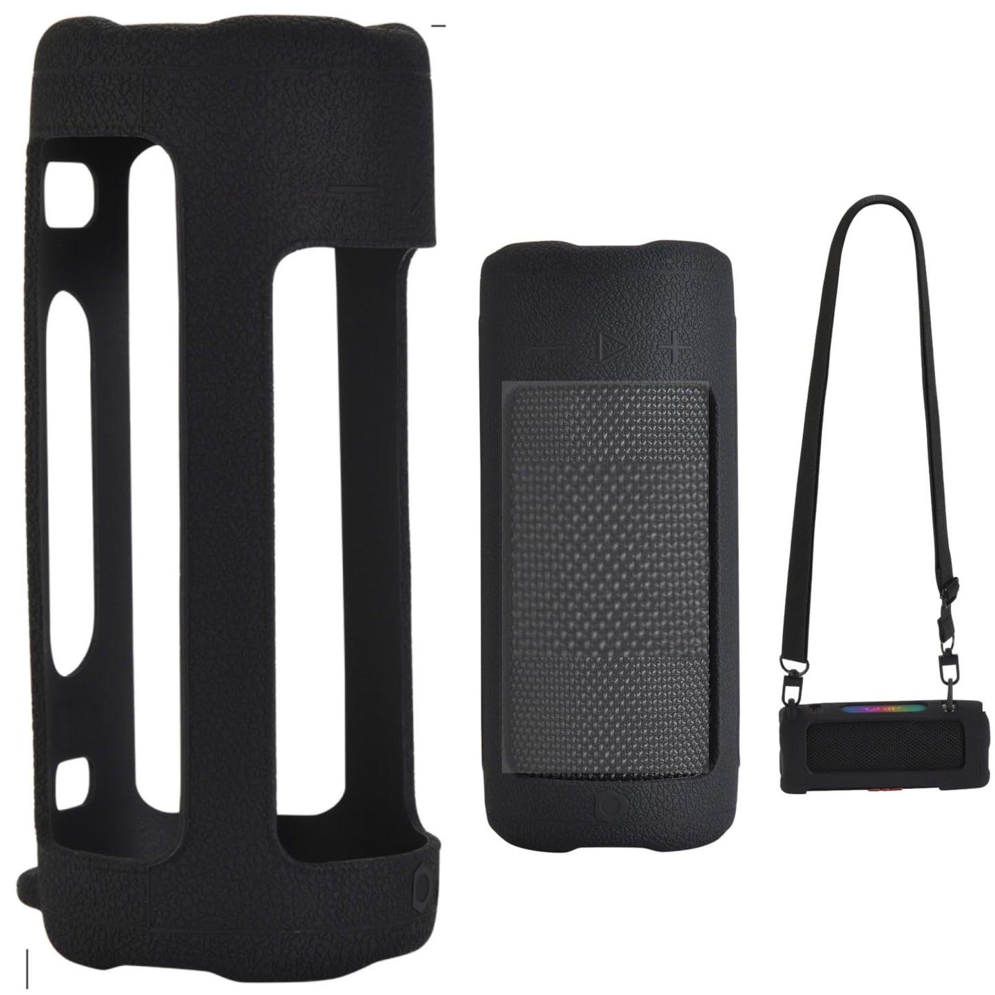 Ferbao Silicone Case for JBL Grip,Protective Case Cover for JBL Grip,with Shoulder Strap (Black)