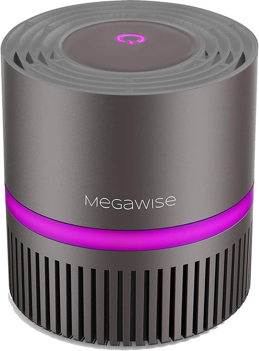 MEGAWISE H13 HEPA Air Purifier for Home, Desktop Air Cleaner with True HEPA Filter, 3-Stage Filtration, Ultra-Quiet, Compact Design for Bedroom