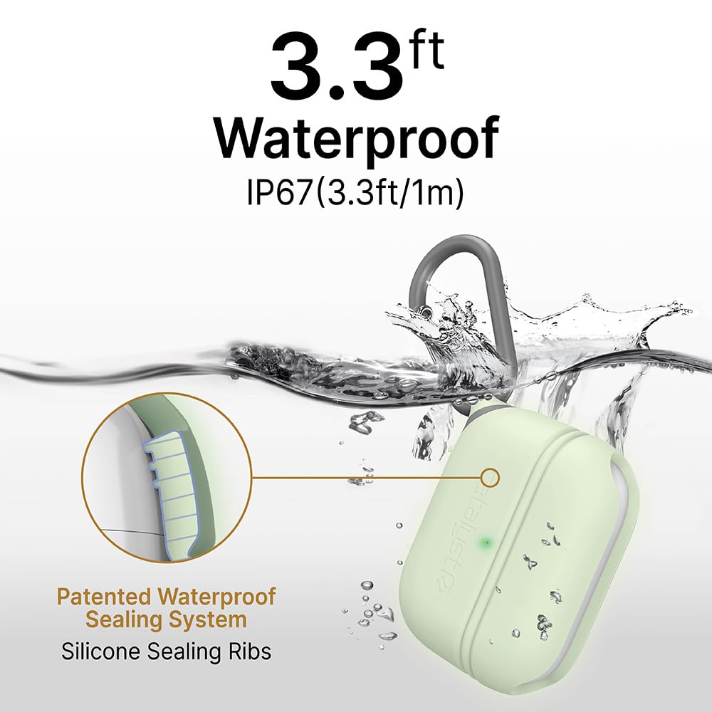 Catalyst Waterproof Case for AirPods Pro 2nd Generation and AirPods Pro 1st Generation - Wireless and USB-C Charging Compatible, One Piece Design