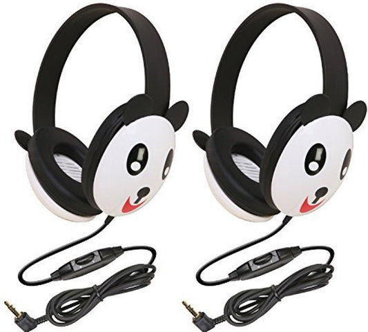 Califone 2810-PA Panda Motif Listening First Stereo Headphone (Pack of 2), Adjustable Headband Comfortable for Extended wear, Specifically Sized…