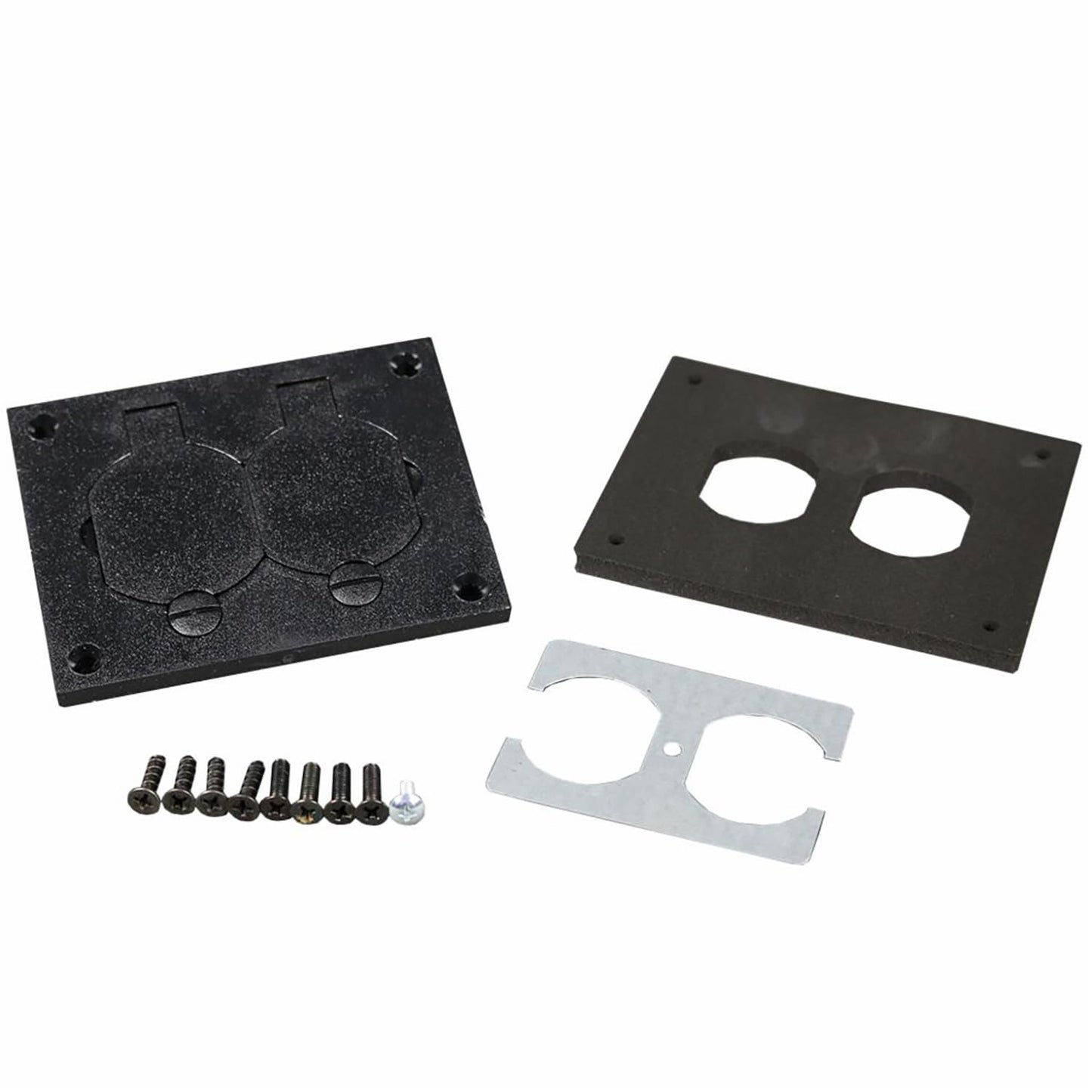 Legrand Wiremold 828PR-BLK OmniBox/Modulink Rectangular Plastic Duplex Cover Plate, Black (1 Pack)