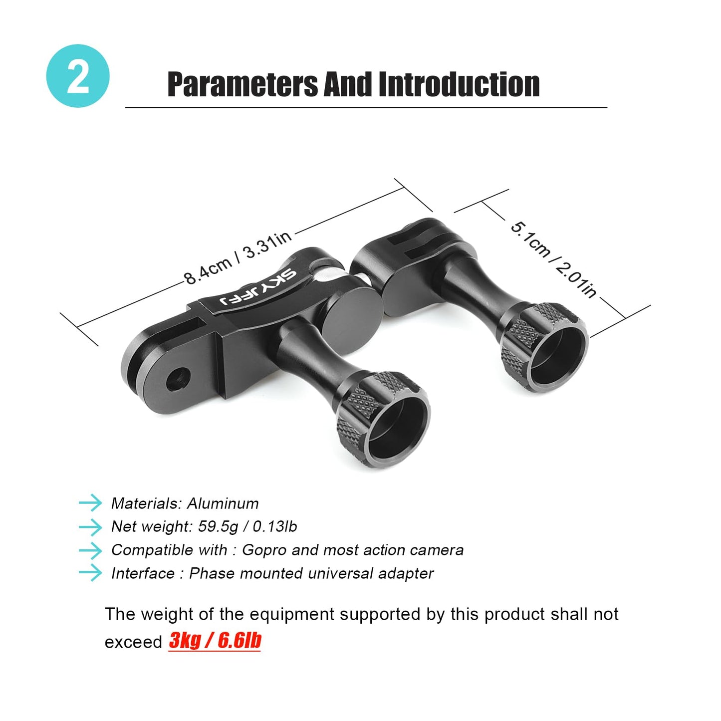 SKYJFFJ Aluminum Ball gopro Handlebar Mount, 360 Rotation and Lock Any Direction, Shock-Resistant, Compatible with Gopro Hero 13 12 11 10 9 8 DJI Osmo