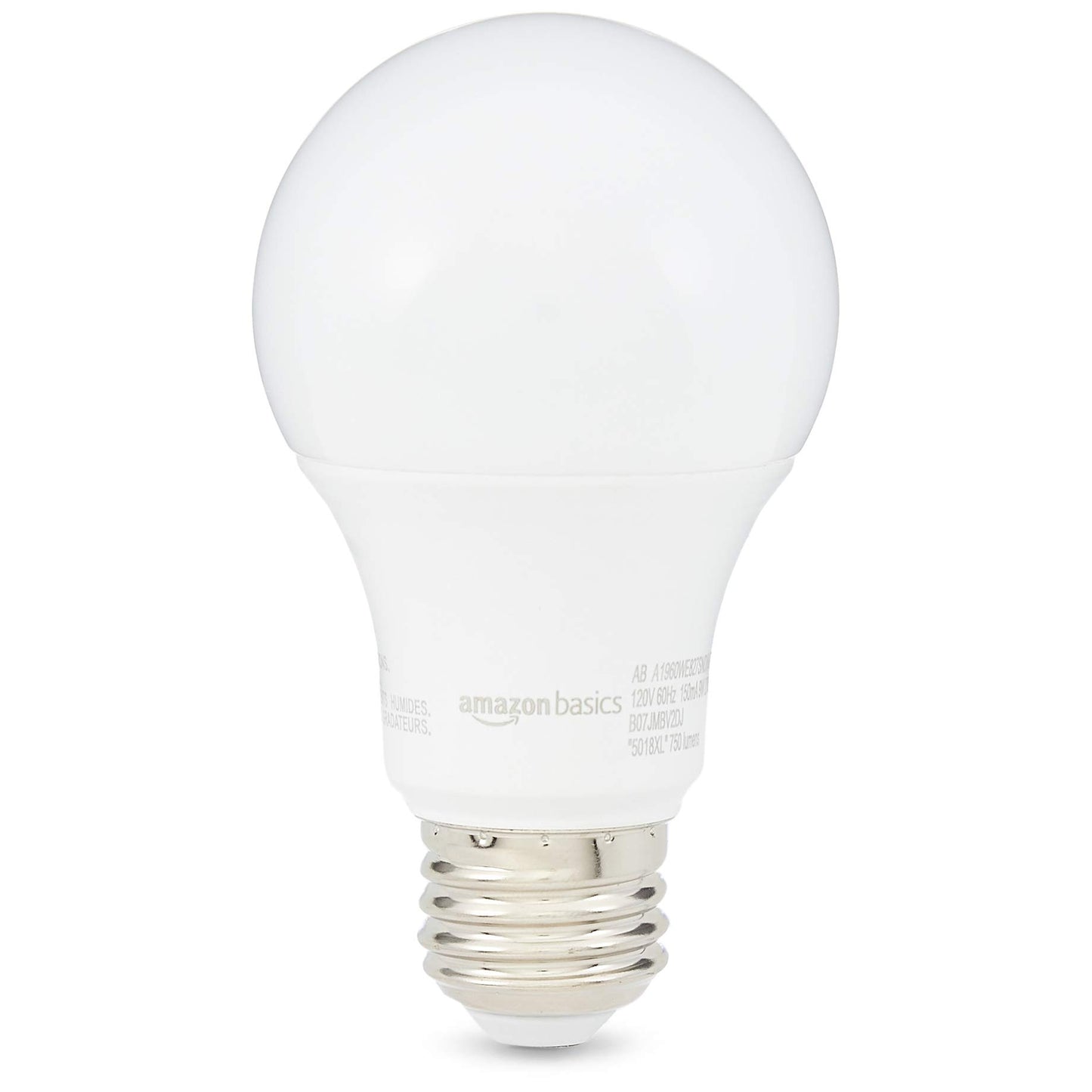 Amazon Basics A19 LED Light Bulb, 60W Equivalent, 9W Energy Efficient, E26 Standard Base, Soft White 2700K, Non-Dimmable, 10,000 Hour Lifetime, 6-Pack