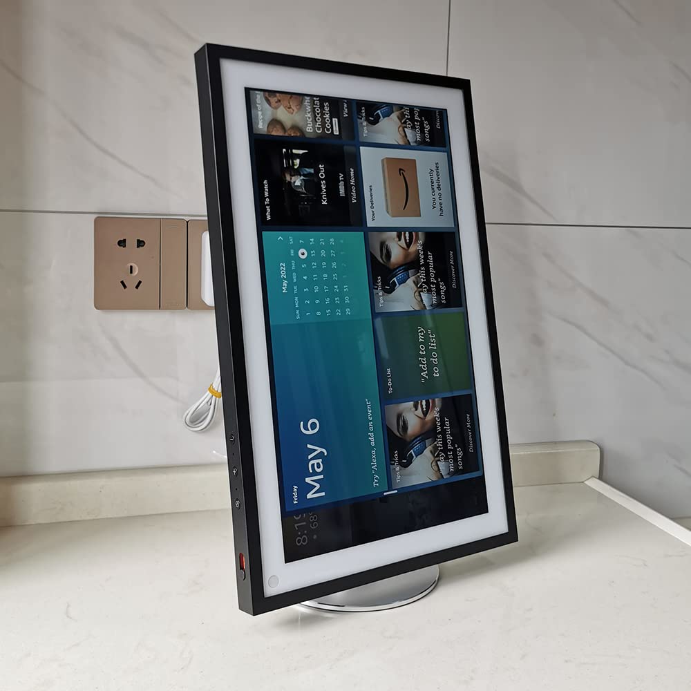 ATOPHK Ech_ooo Show 15 Stand - 360° Swivel & 50° Tilt Aluminum Base, Non-Slip Silicone Pad, Lifetime Durable Design, Only Made for Echo Show 15 Silver