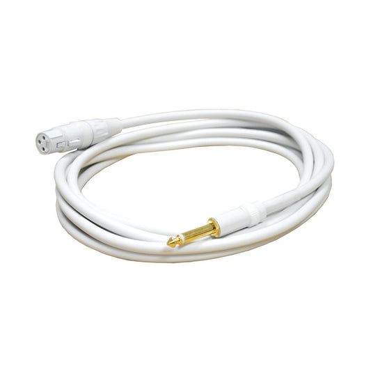 Audio2000'S E80212 12-Feet XLR Female to Gold-Plated 1/4-Inch TS Male White-Color Audio/Recording/Stage/Microphone Cable (Cable Length: 12-Feet)