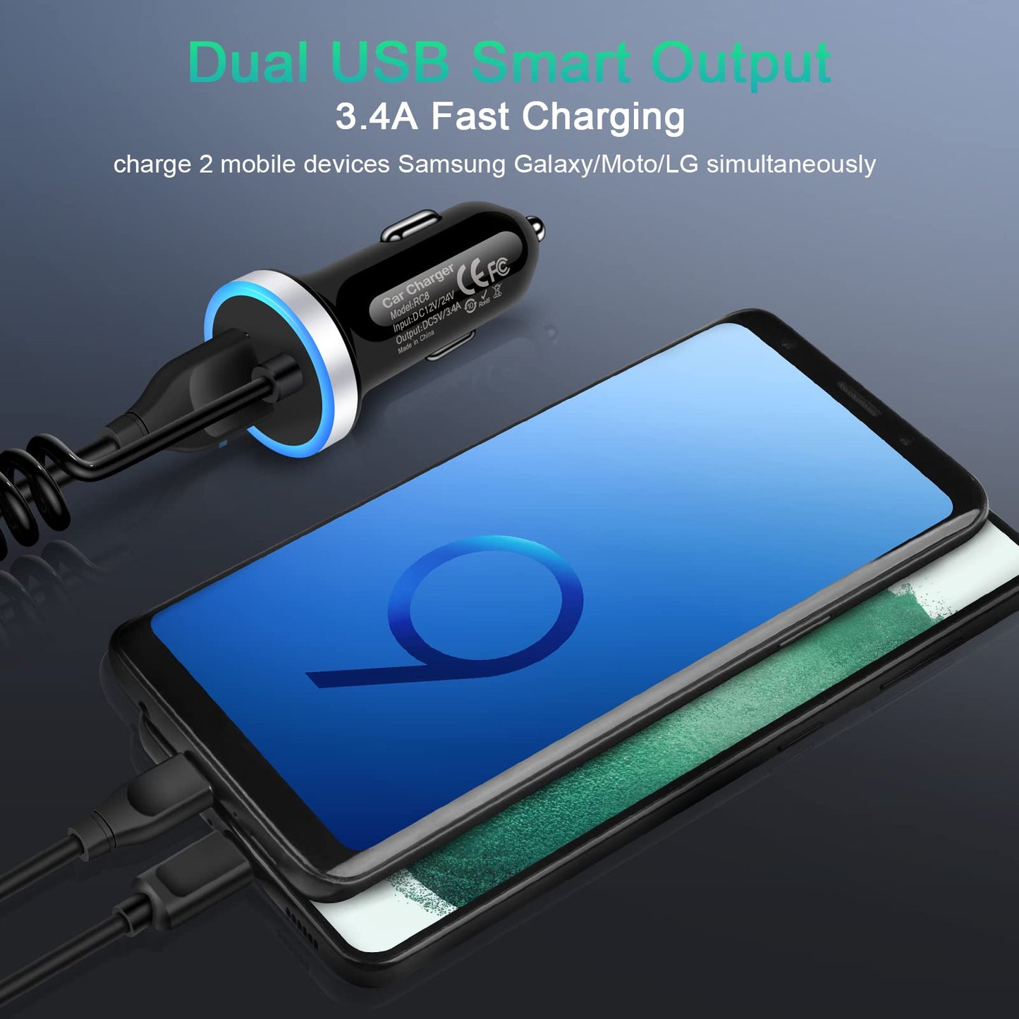 Android Type C Car Charger Fast Charging for Samsung Galaxy A17/A16/A36/A26/S25 Edge/S25FE/S25 Ultra/25 Plus/S24