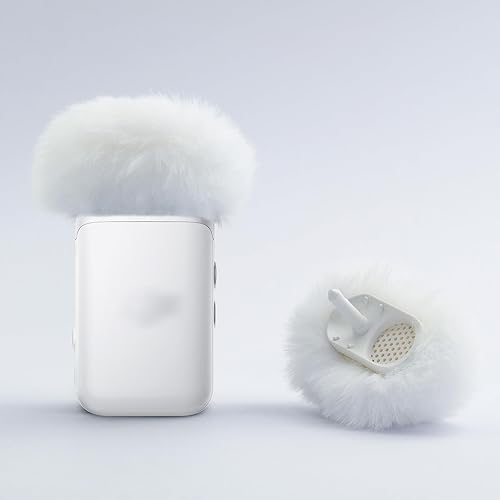 LEFXMOPHY White Windscreen for DJI MIC 2 (2024)/ MIC2 / OSMO POCKET 3 Microphone Furry Wind Muff Foam (Not for Dji Mic 1 2023), 2-Pack