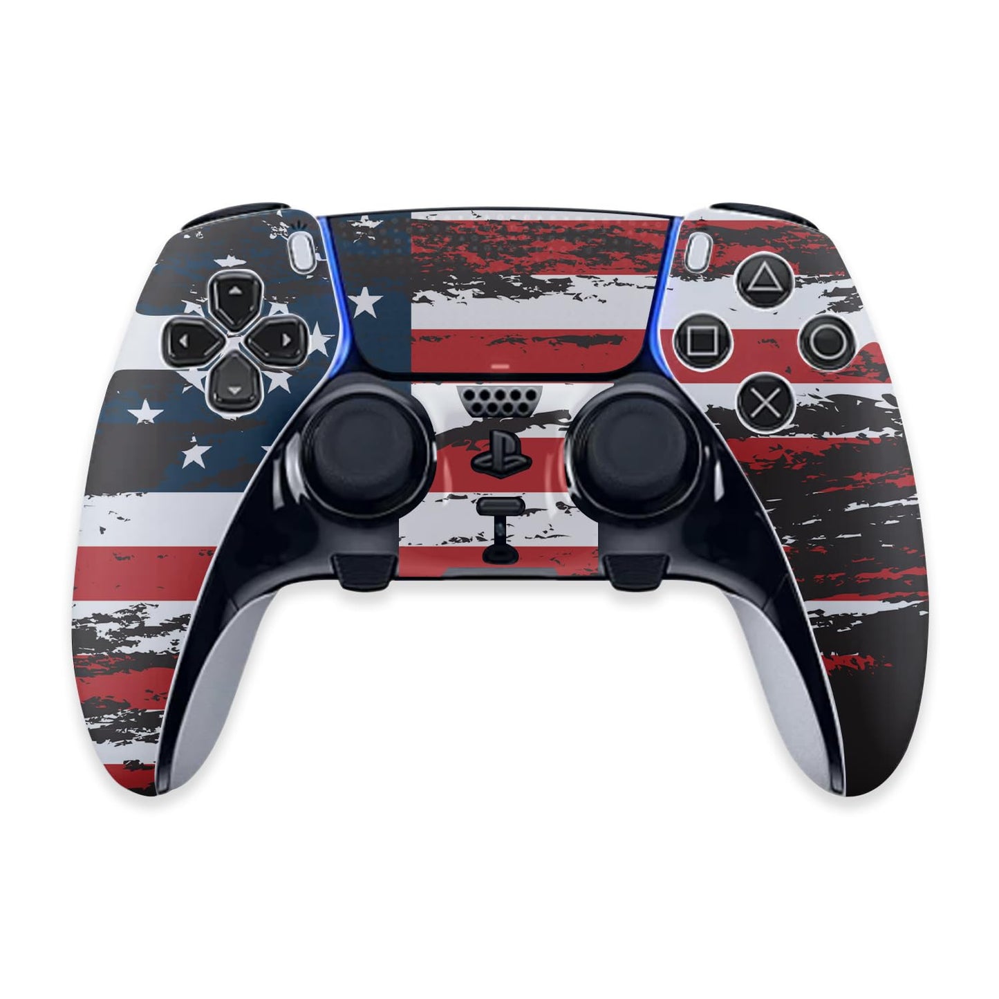 MightySkins Skin Compatible with PS5 DualSense Edge Controller - Tattered Flag | Protective, Durable, and Unique Vinyl Decal wrap Cover | Easy